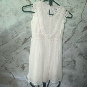 Girls White linen dress